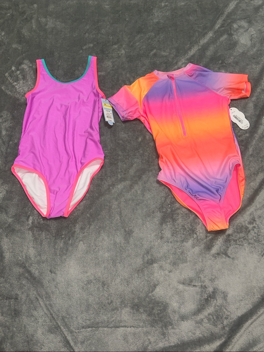 Target Girls' One-Piece Swimsuits - Purple and Neon Ombre